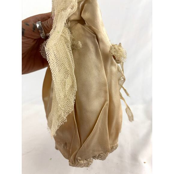 Vintage Bisque Bride Doll 11" Brunette Blue Eyes 1930s-1940s RARE - Picture 9 of 16